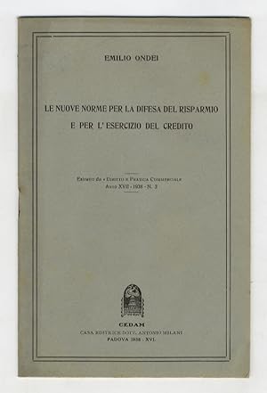 Le nuove norme per la difesa del risparmio e per l'esercizio del credito.