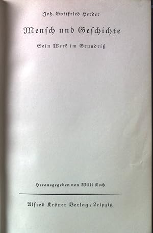 Seller image for Mensch und Geschichte : Sein Werk im Grundri. Krners Taschenausgabe ; Bd. 136 for sale by books4less (Versandantiquariat Petra Gros GmbH & Co. KG)