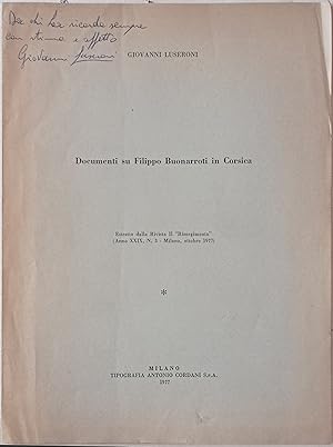 Documenti su Filippo Buonarroti in Corsica.