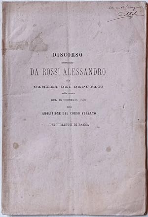 Discorso pronunciato alla Camera dei deputati nella tornata del 18 febbraio 1868 sulla abolizione...