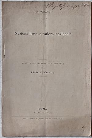 Nazionalismo e valore nazionale.