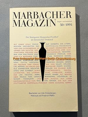 Seller image for Marbacher Magazin No. 59/1991 Doppel- und Sonderheft: Der Stuttgarter Hoppenlau-Friedhof als literarisches Denkmal for sale by Antiquariat Bernhard