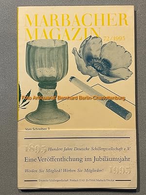 Seller image for Marbacher Magazin No. 72/1995: Vom Schreiben 3. Stimulanzien oder Wie sich zum Schreiben bringen? for sale by Antiquariat Bernhard