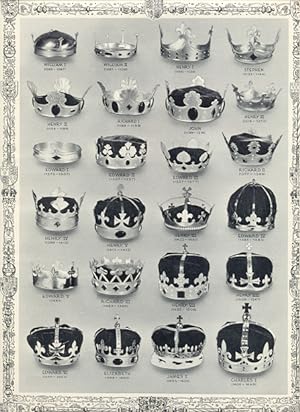 The Crowns of English Sovereigns from William the Conqueror to Charles I ,1937 Royalty Print