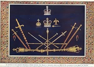 THE REGALIA OF ENGLAND WHICH ARE USED AT THE CORONATION OF KINGS AND QUEENS,1911 Royalty Print