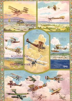 THE PROGRESS OF AVIATION DURING THE 25 YEARS OF KING GEORGE'S REIGN,1935 Aviation Print