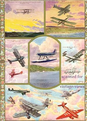 THE PROGRESS OF AVIATION DURING THE 25 YEARS OF KING GEORGE'S REIGN,1937 Aviation Print