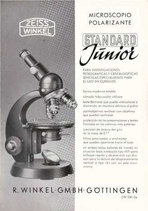 Zeiss Winkel. Microscopio Polarizante : Standard Junior. [Werbeblatt]