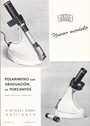 Zeiss Winkel. Polarimetro con graduacion e Porcientos. [Werbeblatt]