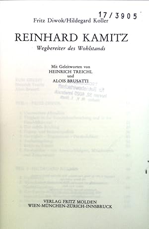 Bild des Verkufers fr Reinhard Kamitz : Wegbereiter d. Wohlstands. zum Verkauf von books4less (Versandantiquariat Petra Gros GmbH & Co. KG)