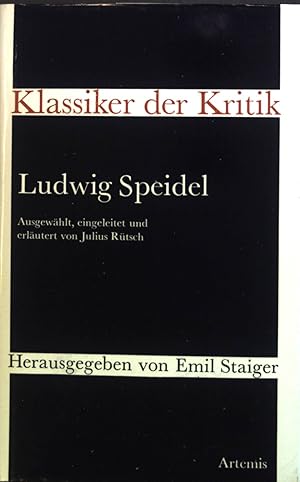 Imagen del vendedor de Ludwig Speidel. Kritische Schriften. a la venta por books4less (Versandantiquariat Petra Gros GmbH & Co. KG)