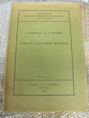 Seller image for Vorlesungen uber Matrizen for sale by Stony Hill Books