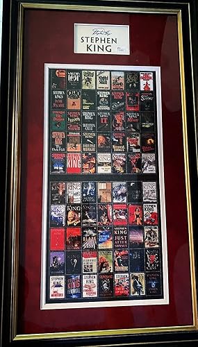 Imagen del vendedor de Stephen King Signed Title Page Cut with Seventy Wrapper Art Covers from Carrie to Sleeping Beauties in 2017 Presented in Fine Frame [JSA Certified] a la venta por The BiblioFile