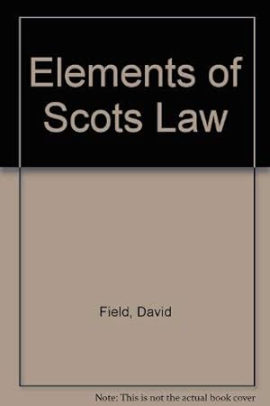 Bild des Verkufers fr Elements of Scots Law zum Verkauf von WeBuyBooks