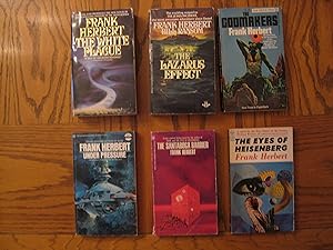 Seller image for Frank Herbert (Dune author) Lot of Eight (8) Novel Paperbacks, including: Under Pressure; The Santaroga Barrier; The Eyes of Heisenberg; The God Makers (Godmakers); The Lazarus Effect; The White Plague; Whipping Star, and; The Green Brain for sale by Clarkean Books
