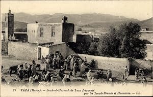 Image du vendeur pour Ansichtskarte / Postkarte Taza Marokko, Souk-el-Harrach de Taza frequente par kes Tsouls Branes et Haouaras mis en vente par akpool GmbH