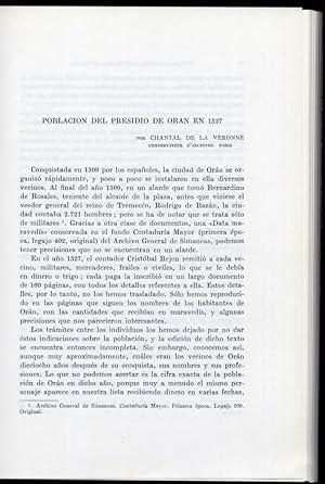 Imagen del vendedor de Poblacin del Presidio de Orn en 1527. a la venta por Hesperia Libros