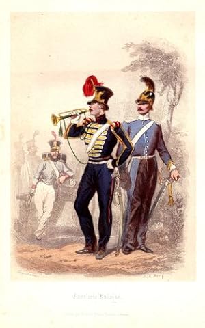 Imagen del vendedor de Cavalerie Badoise. Kolorierte Lithographie von Louis Marvy nach Eugene Lami. a la venta por Antiquariat Heinz Tessin