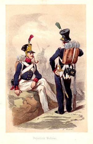 Imagen del vendedor de Infanterie Badoise. Kolorierte Lithographie von A.Masson nach Eugene Lami. a la venta por Antiquariat Heinz Tessin
