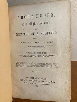 Seller image for Archy Moore The White Slave; Or Memoirs Of A Fugitive. With A New Introduction. for sale by Dark Parks Books & Collectibles