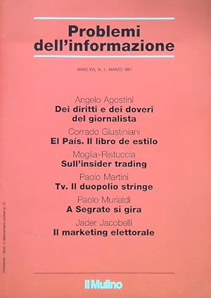 Problemi dell'informazione Anno XVI, N. 1, Marzo 1991