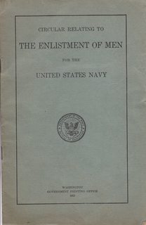 Circular Relating to the Enlistment of Men for the United States Navy