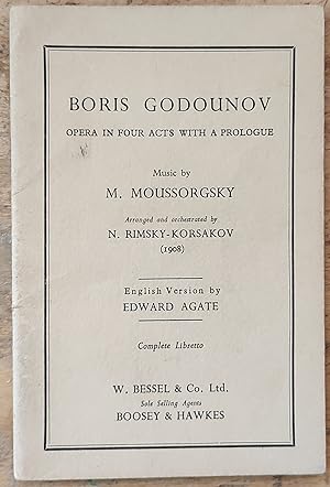 Seller image for Boris Godounov : opera in four acts with a prologue for sale by Shore Books