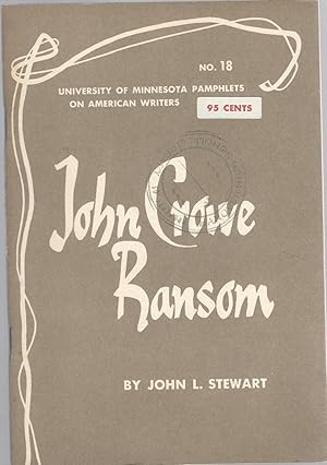 Immagine del venditore per John Crowe Ransom (University of Minnesota Pamphets on American Writers Series,#18) venduto da Dorley House Books, Inc.