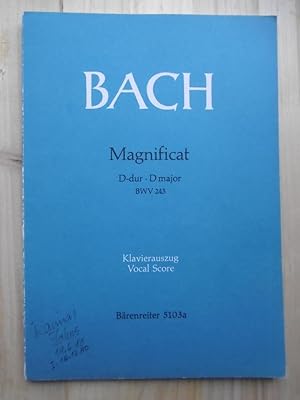 Bild des Verkufers fr Magnificat. D-dur - D major. (BWV 243). Klavierauszug - Vocal Score: Eduard Mller. zum Verkauf von Antiquariat Steinwedel