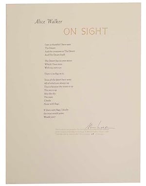 On Sight (Signed Broadside)