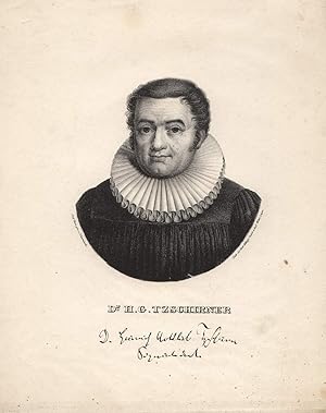 Image du vendeur pour Dr. H. G. Tzschirner. Lithographie-Portrt von Thamisch. mis en vente par Antiquariat Dennis R. Plummer