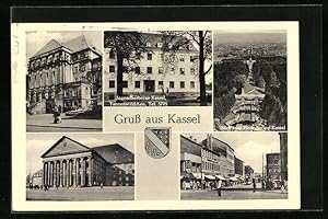 Ansichtskarte Kassel, Jugendherberge Tannenwäldchen, Teil- und Gesamtansichten