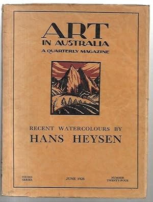 Imagen del vendedor de Art In Australia. Third Series. Number Twenty-Four. Recent Watercolours by Hans Heysen. a la venta por City Basement Books
