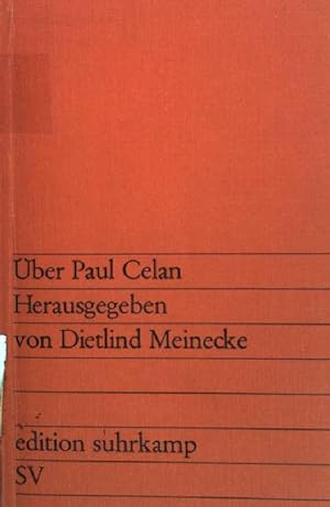 Bild des Verkufers fr ber Paul Celan. (Nr. 495) Edition Suhrkamp zum Verkauf von books4less (Versandantiquariat Petra Gros GmbH & Co. KG)