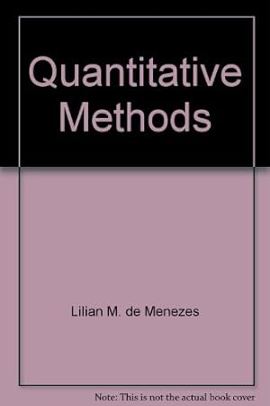 Image du vendeur pour Quantitative Methods mis en vente par WeBuyBooks