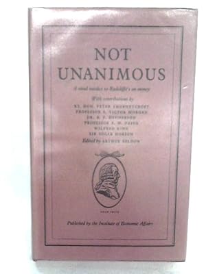 Image du vendeur pour Not Unanimous mis en vente par World of Rare Books