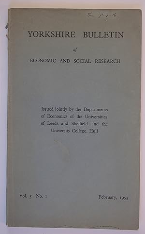 Yorkshire Bulletin of Economic and Social Research Vol 5 No 1