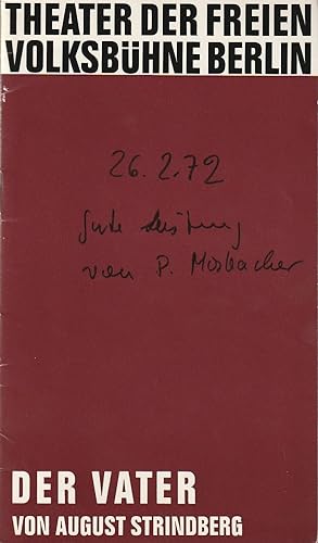 Bild des Verkufers fr Programmheft August Strindberg DER VATER Premiere 22. Januar 1972 zum Verkauf von Programmhefte24 Schauspiel und Musiktheater der letzten 150 Jahre
