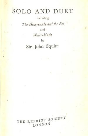 Seller image for Solo And Duet, including, The Honeysuckle And The Bee, and, Water Music for sale by WeBuyBooks