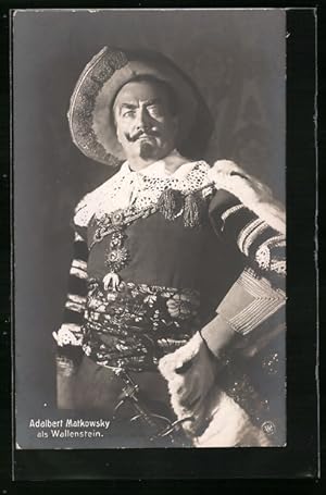 Bild des Verkufers fr Ansichtskarte Schauspieler Adalbert Matkowsky als Wallenstein zum Verkauf von Bartko-Reher