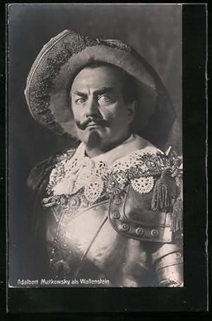 Bild des Verkufers fr Ansichtskarte Schauspieler Adalbert Matkowsky als Wallenstein zum Verkauf von Bartko-Reher