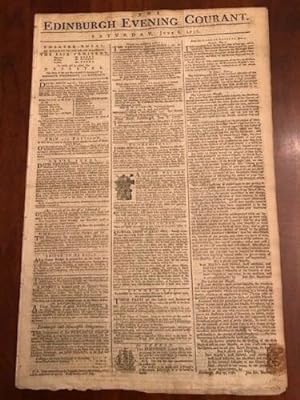 1776 Revolutionary War Edinburgh Newspaper G. WASHINGTON Boston Battle Accounts The Edinburgh Eve...