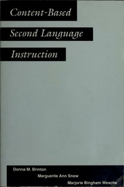 Seller image for Content-Based Second Language Instruction for sale by Regent College Bookstore
