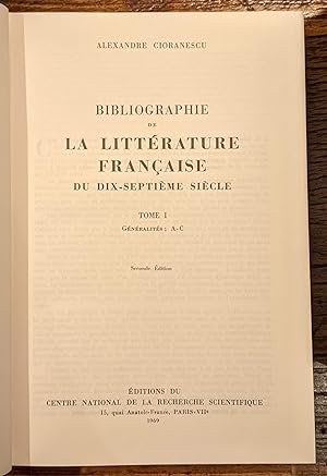 Bibliographie de la littérature française du dix-septième siècle.