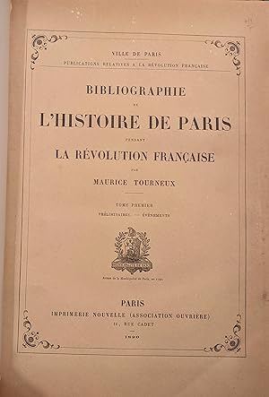 Bibliographie de l'histoire de Paris pendant la Révolution française