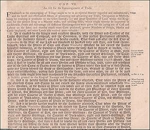 Imagen del vendedor de Encouragement of Trade Act 1663 c. 7. An Act for the Encouragement of Trade. a la venta por Cosmo Books