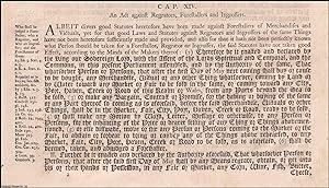 Image du vendeur pour Forestallers c. 14. An Act against Regrators, Forestallers, and Ingrossers. mis en vente par Cosmo Books
