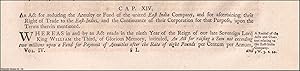 East India Company Act 1729. An Act for reducing the Anniuty or Fund of the United East India Com...