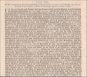 Oxford and Cambridge Act 1571 c. 29. An Act concerning the several Incorporations of the Universi...