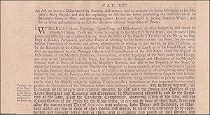 Navy, etc. Act 1714 c. 25. An Act to prevent Disturbances by Seamen, and others; and to preserve ...